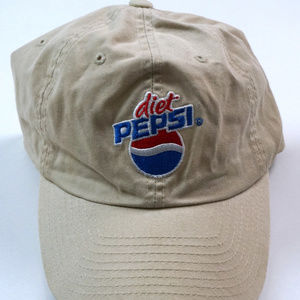 Diet Pepsi Adjustable Strapback Dad Hat Beige OSFA
